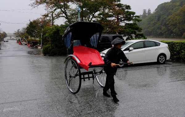 翠嵐から帰りの人力車